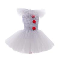 Vestido de Joker gris elegante, vestido, payaso espeluznante, ropa de Cosplay para fiesta de Carnaval para niños, disfraz de Halloween para niñas - details 7