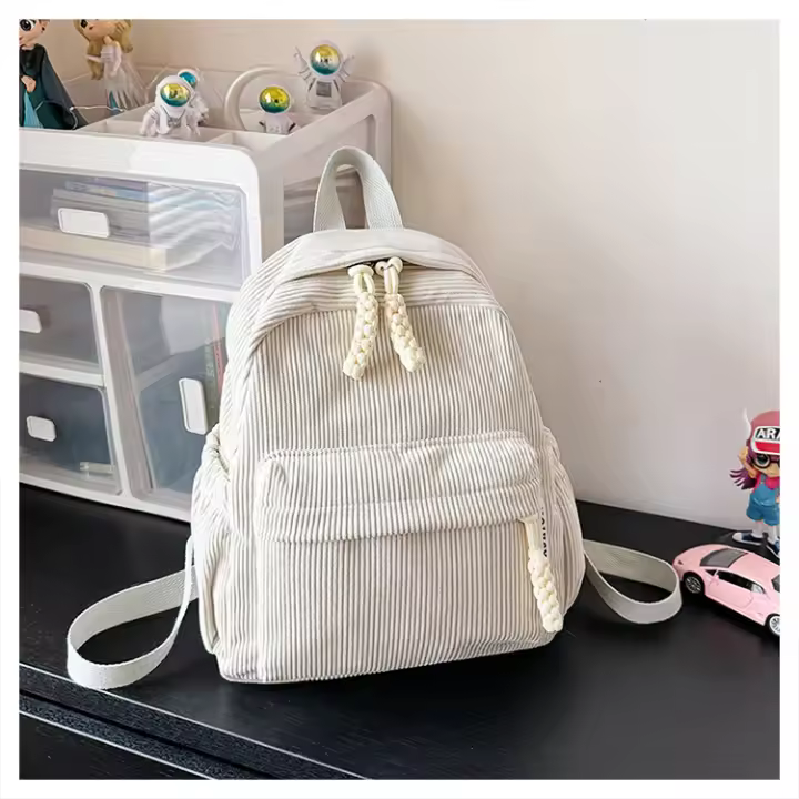 mochila, pequeña, nueva, moda, mochila, pana, estudiante, pana, gran oferta, viajes - 1
