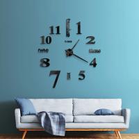 Reloj de pared con espejo acrílico de Número Romano grande 2D/3D, pegatina de moda DIY, relojes de cuarzo, decoración del hogar, pegatinas para el salón - details 9