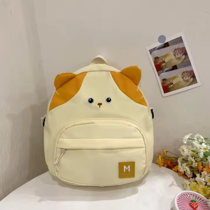 mochila, niña, cartera, estudiante de primaria, gatito, niño, viaje, dibujo animado, lindo, viaje - 1