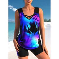 Novedad de verano, traje de baño de playa de dos piezas sexy y de moda con estampado de flores brillantes para mujer, S-6XL - details 3