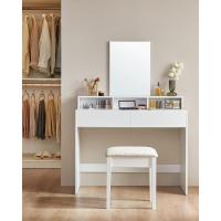Mesa de Maquillaje con Espejo Grande, Gabinete con 2 Cajones y 3 Compartimentos, Estilo Moderno, Blanco - details 24