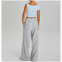 Pantalones deportivos ligeros, sueltos, informales, de pierna ancha para mujer, deportes al aire libre, con cordón elástico - details 20