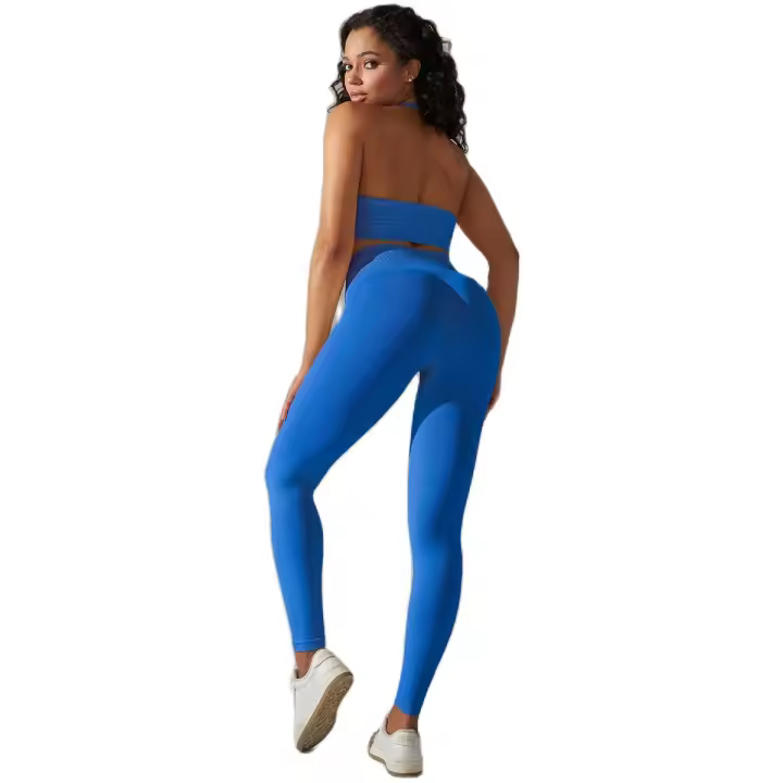 Conjunto de Yoga para Mujeres Ropa Deportiva de Alta Cintura, Top de Deportiva de Punto, Leggings, Bra Conjunto de Gimnasio - 1