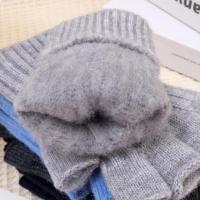 Nuevos guantes cálidos de punto de otoño e invierno con etiqueta en H de medio dedo con pantalla deslizante, manoplas deportivas de moda para hombres, calidez a prueba de frío - details 7