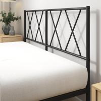 Marco de Cama de Metal Somier Altura de 30cm Montaje Fácil Espacio de Almacenamiento Bajo de la Cama Negro - details 2