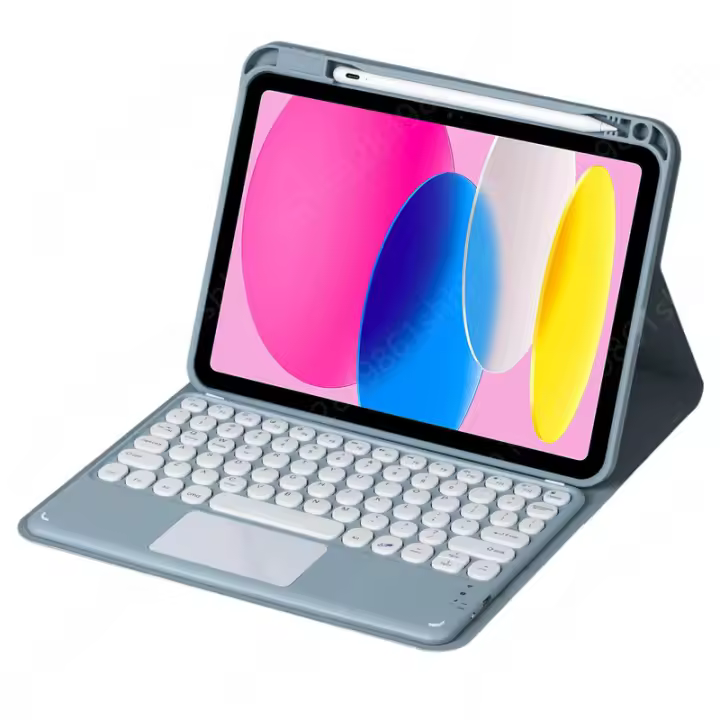 Funda con teclado y portalápices, cubierta con panel táctil magnético extraíble, para iPad 10, 2022, A2777, décima generación, 10,9 pulgadas - 1
