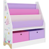 Estantería para Niños con Diseño de Unicornio Organizador de Libros con 3 Estantes y 2 Cajones Plegables 74 x 71 x 23 cm Blanco/Morado/Rosa - details 21