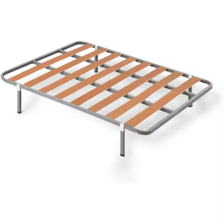 Marco de Cama para Niños Somier 135x190 cm Reforzado con Acerado, Láminas de Chopo y Pintura Metalizada Incluye Juego de 4 Patas - 1