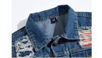 Chaquetas sin mangas de fiesta rasgadas de mezcla para hombre, estilo retro, hip hop, primavera y verano - details 3