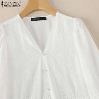 ZANZEA-vestido de mujer de encaje de retales, Vestidos informales de verano y primavera, Vestidos con cuello en A, ropa de calle por encima de la rodilla, vestido veraniego - details 11