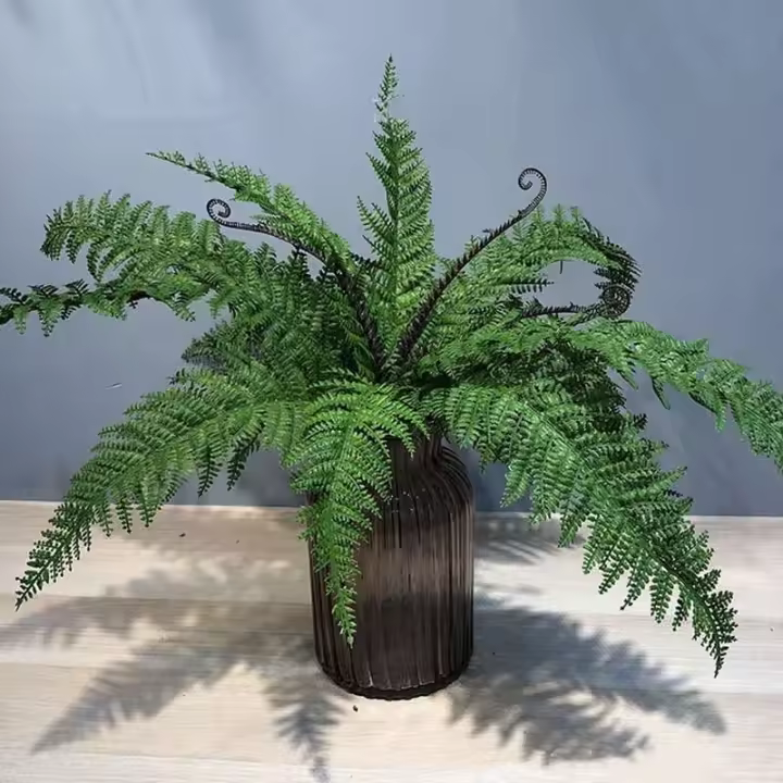 Sábanas persas artificiales de 56cm y 15 tenedores, plantas de plástico, materiales de pared, palmeras falsas verdes, decoración del hogar para hoteles, - 1
