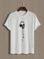 Camisetas de manga corta con estampado musical para hombre, cómodas camisetas informales elásticas con cuello redondo, ropa para hombre - details 8