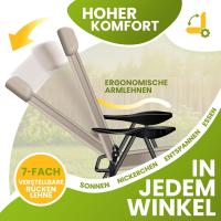 Sillas de Jardín Plegables de Aluminio con Respaldo Alto Ajustable 7 Posiciones, Apoyabrazos Transpirables, Portátiles, Silla de Camping para Jardín y Terraza - details 12