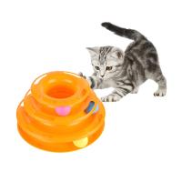 Juguetes Divertidos para mascotas, disco de bola loca para gato, placa de entretenimiento interactiva, plato giratorio Trilaminar de dos capas, torre de juguete para gato, disco de pista - details 0