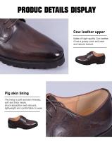 Zapatos de hombre con zapato completo con capa de punta de piel de vaca de nuevo estilo de moda - details 8