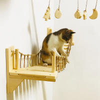 Puente montado en la pared para gatos, casa de árbol para mascotas, hamaca de Sisal, escalera de paso, rascador poste, marco de escalada, muebles, juguete para gatos - details 2