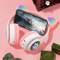 Auriculares inalámbricos con orejas de gato para niña y niño, audífonos con micrófono, estéreo de graves HiFi, ESport para juegos, RGB, Bluetooth, regalo compatible con tarjeta TF - details 10