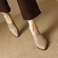 Zapatos de tacón alto para mujer, mocasines de punta redonda con cremallera, cómodos y minimalistas - details 5