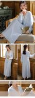 Camisones Vintage de algodón con volantes y encaje con cuello en V para mujer, camisón de manga larga, vestido de noche victoriano romántico de princesa, ropa de dormir - details 9