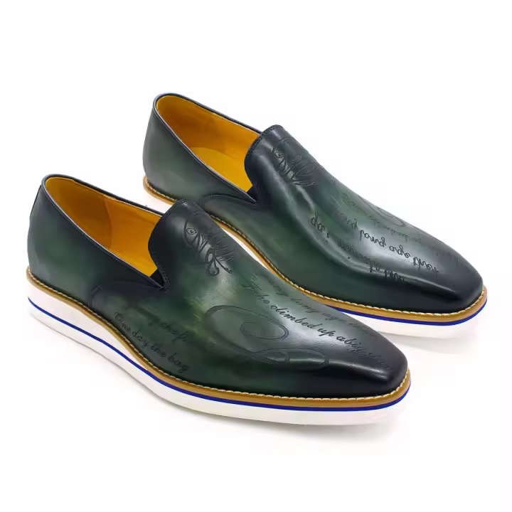 Zapatos de cuero para hombre, zapatos planos cómodos hechos a mano, mocasines clásicos - 1