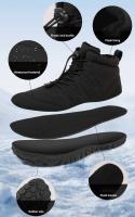 Zapatos descalzos con punta ancha para mujer y hombre, calzado minimalista forrado de piel, suela cero caída, botas de nieve cálidas para caminar al aire libre, Invierno - details 1