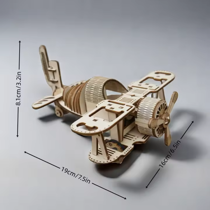 Modelo de Jet Fighter de Madera Hecho a Mano Juguete Creativo para Niños y Adultos - 1