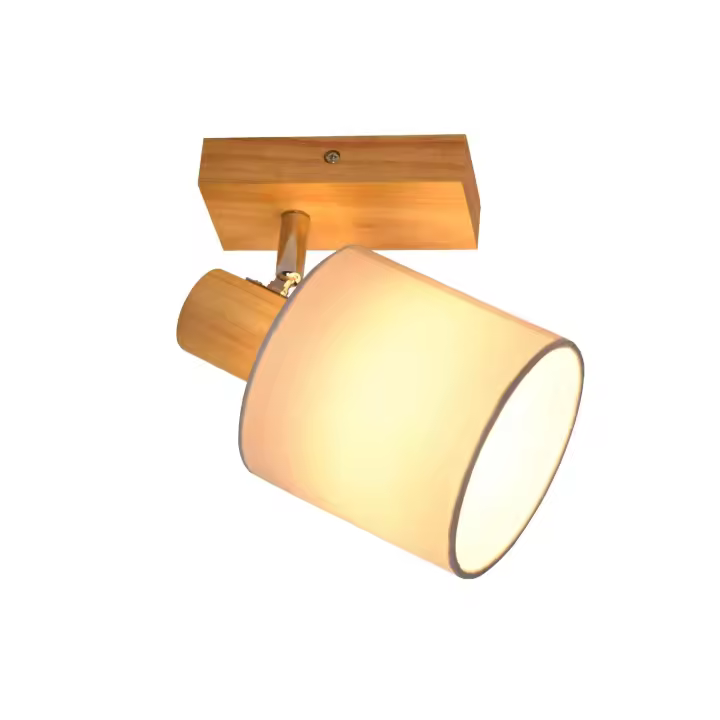 CBJKTX Foco de pared y techo de madera moderno para pasillo 350 °   Rotable E14 MAX.40W para Salón Dormitorio Cocina (Sin Bombilla) - 1