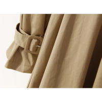 Traje de dos piezas falso con nudo de color contrastante, abrigo trench con cuello, vestido cortavientos con cinturón de corte m - details 5