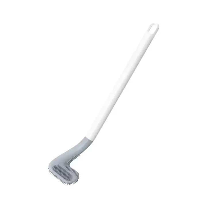 Cepillo de baño de silicona de limpieza profunda con cerdas flexibles de mango largo de plástico antideslizante, adecuado para manos y bebés - 1
