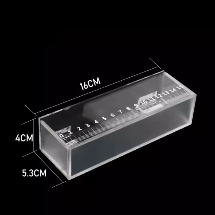 Caja de visualización de peces transparente, Mini pecera acrílica rectangular con tapa y escala, tanques de cría de peces resistentes a roturas, tortuga - 1