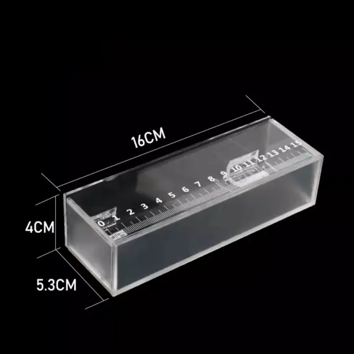Caja de visualización de peces transparente, Mini pecera acrílica rectangular con tapa y escala, tanques de cría de peces resistentes a roturas, tortuga - 1
