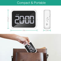 ORIA-reloj despertador LED con espejo, Mini relojes de escritorio, despertador Digital multifuncional con carga USB para el hogar y la Oficina - details 3