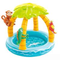 Piscina al Aire Libre para Niños Diseño de Coco de Isla Tropical Juegos de Agua divertidos bajo Parasol de Sol - details 0