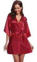 Bata de satén para mujer, lencería íntima, ropa de dormir sedosa, regalo de boda nupcial, bata de baño tipo kimono informal, camisón Sexy - details 21