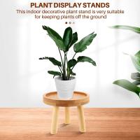 Soporte de madera para plantas, Base para maceta, taburete alto, balcón, suculenta, estante redondo para flores, interior y exterior - details 6
