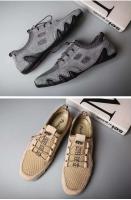 Sandalias planas huecas de malla de moda para exteriores, zapatos deportivos informales de cuero para hombre - details 17