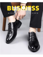Zapatos de cuero auténtico británico Zapatos de negocios elegantes con cordones - details 2