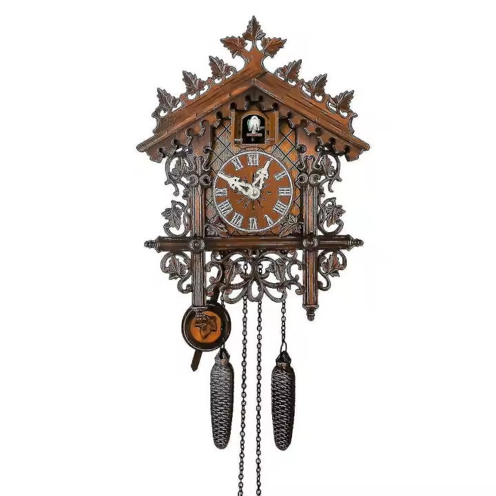 Reloj de Cuco Tradicional Chalet Reloj de Pared de Madera Hecho a Mano de Bosque - 1
