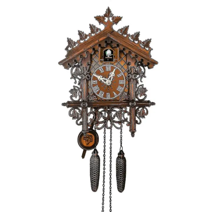 Reloj de Cuco Tradicional Chalet Reloj de Pared de Madera Hecho a Mano de Bosque - 1