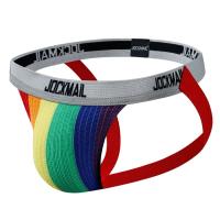 JOCKMAIL-ropa interior Sexy Gay para hombre, suspensorio, Tanga con anillo, Cuecas, Mascuas, calzoncillos transpirables de malla de cintura baja de arcoíris - details 2