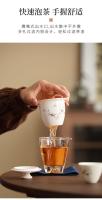 Cuenco cubierto de porcelana blanca de jade Yangzhi, fabricante de tazas Kuaike, juego de té de kung fu portátil para viajes al aire libre, regalo - details 5