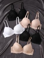 Sujetadores Push Up De Encaje De Contraste, Sujetador Íntimo Cómodo Y Transpirable, Lencería Y Ropa Interior para Mujer, 5 piezas - details 4