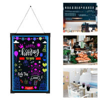 Tablero de dibujo con luz LED para escribir mensajes, cartel publicitario borrable de neón con 8 bolígrafos de 60x80cm/24x32 pulgadas para decoración, vallas publicitarias, pizarras - details 1