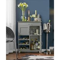 Carrito de Cocina de Diseño Moderno con 3 Puertas y Cajón Tamaño L67cmxH87cmxD38cm Material Gris - details 11