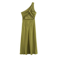 - Estilo de ropa de mujer nueva popular de primavera 2025 asimétrica con textura de satén de seda ss - details 1