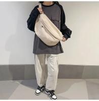 Riñonera de gran capacidad para mujer, bolsos de hombro tipo bandolera, riñonera informal, bolso sencillo para teléfono, riñonera de pana, bolso de plátano para mujer - details 11
