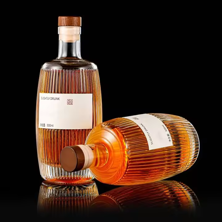 500ml con corcho, botella de whisky, botella de vidrio grueso - 1
