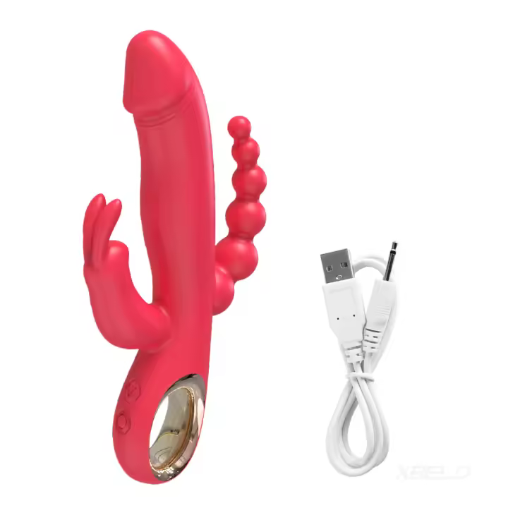 Vibrador de empuje de conejo para mujer, estimulador automático telescópico del punto G, clítoris, masturbación femenina, Juguetes sexuales para adultos - 1