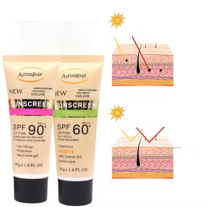 Crema Protectora Solar SPF 90+ Refrescante Hidratante Sin Aceite con Vitaminas 45g - 1
